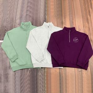 Sudadera de lana personalizada para mujer, Jersey de algodón/poliéster bordado, moda de lujo de alta calidad, Jersey informal con media cremallera, venta al por mayor - Product Image 4