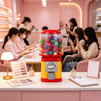 Distributeur de capsules de jouets à monnayeur anti-blocage et à fonctionnement fluide en acrylique transparent