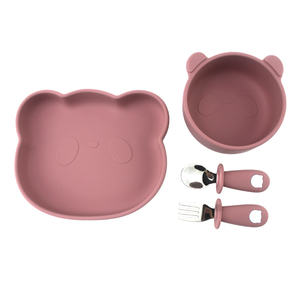 Bebekler İçin Modern Silikon Mama Seti OEM/ODM Özel Logo Dökülmez Ergonomik Tasarım Gıda Teması Güvenli Çatal Kaşık - Product Image 6