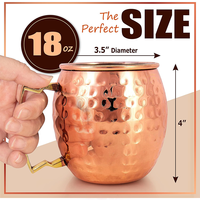 Tasse à Cocktail Mule en Acier Inoxydable 304 Martelée, Placage Moscow 2026, pour Boissons Fraîches, Bière et Cocktails, Idéale pour Mariages et Bars