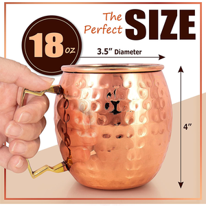 Bicchieri per Cocktail in Acciaio Inox 304 di Mosca 2026, Tazze Martellate per Birra e Cocktail, Bicchieri Refrigerati per Matrimoni e Bar - Product Image 2