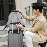 Sac à bandoulière en jean respirant de style nouveau transfrontalier avec chargement USB, bretelles à coussin d'air, sac d'ordinateur professionnel multifonction pour homme