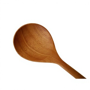 Reusable Wooden Spoons Set of 2 Natural Wood Cooking Utensils for <b>Kitchen</b> Stirring Mixing Serving - Product Image 5
