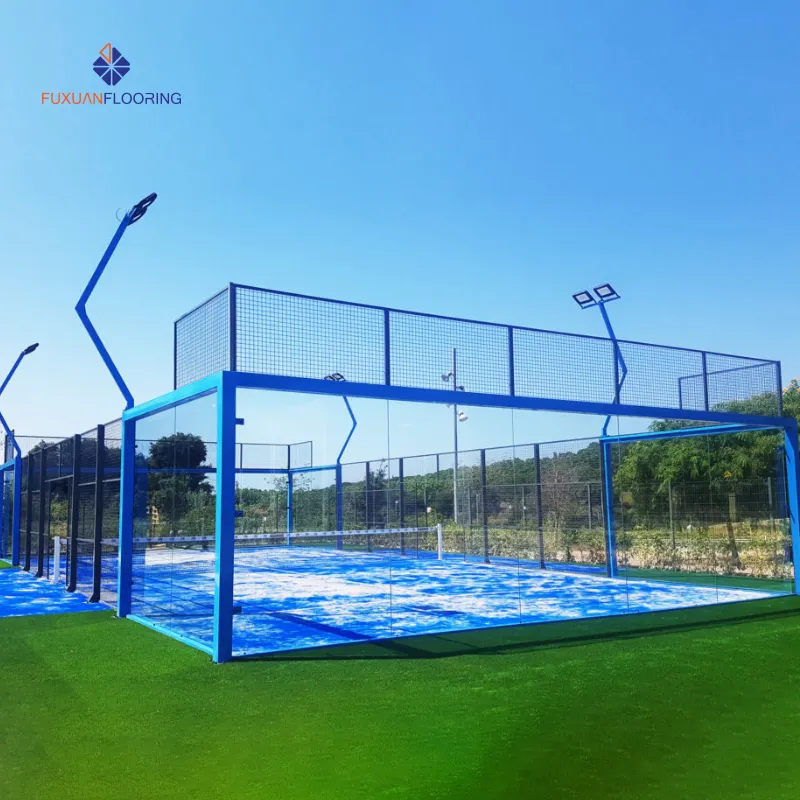 2024 hot sell panoramic Padel sport Courts Safety Outdoor Paddle Tennis Court pista de padel with cheap price