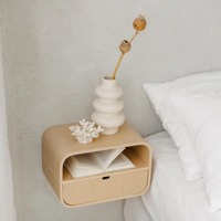 Commande en gros – Table de chevet murale en chêne, style minimaliste scandinave, pour chambre à coucher