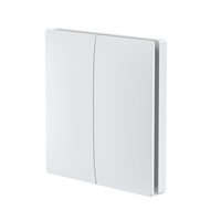 Interrupteur mural sans fil personnalisable, kit d'interrupteur cinétique sans fil 2 gangs auto-alimenté 433 MHz RF, sans batterie, sans câblage, 240 V