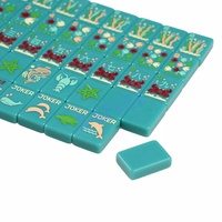 Jeu de Mahjong en Acrylique OEM ODM Personnalisé avec des Tuiles Colorées Vertes, Roses et Blanches