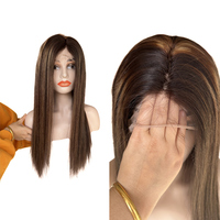 Perruque en dentelle transparente pour femmes, cheveux humains vierges Remy brésiliens naturels, couleur de mèches, soie de qualité supérieure