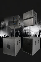 Système de sonorisation professionnel actif/passif pour concerts en extérieur, scène suspendue, église, avec caisson de basses de 10 pouces et 18 pouces, et enceintes line array.