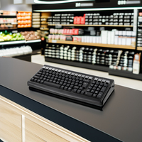 Penjualan terlaris Keyboard POS dapat diprogram reguler 101 tombol untuk mesin Kas dengan MSR untuk sistem POS