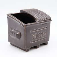 OEM ODM Vente en gros Bar à thème Barware Poubelle en porcelaine Cocktail Boissons Tasse en verre Benne à ordures en céramique brune Fire Tiki Mug