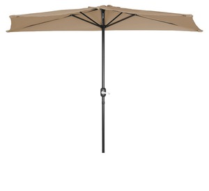 9 pieds Patio Demi Rond Parapluie Bistro de Jardin Mur <span class=keywords><strong>Balcon</strong></span> <span class=keywords><strong>Pare</strong></span>-<span class=keywords><strong>soleil</strong></span> 270cm Parasol - Product Image 1