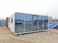 Casa Prefabricada moderne et populaire Mini cabine Apple Maison Conteneurs Maison Capsule de 40 pieds avec terrasse