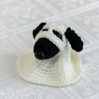 Pendentif Chiot Fantôme Fait Main en Laine Tricotée, Porte-clés Mignon en Peluche, Cadeau