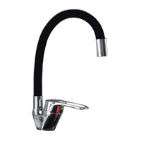 Robinet de cuisine coloré à raccord universel, noir, pour eau froide et chaude, pour évier, style minimaliste moderne, en céramique