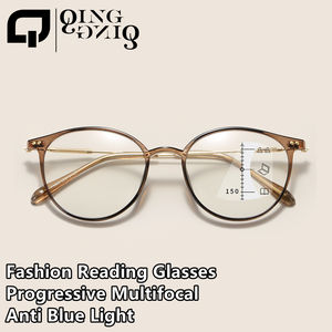 Progressif multifocal métal pc cercle vintage noir or gafas de lectura 2024 femmes femme lunettes de lecture anti lumière bleue - Product Image 3