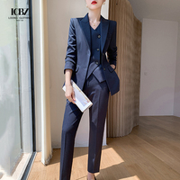 3 pièces femmes noir bureau dame costume pour femmes formel fournisseurs Sexy femmes formel costume pantalon