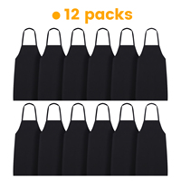 Tablier de chef de cuisine personnalisé personnalisé de qualité chinoise en polyester filé noir bavoirs réutilisables en tissu imperméable pour adultes
