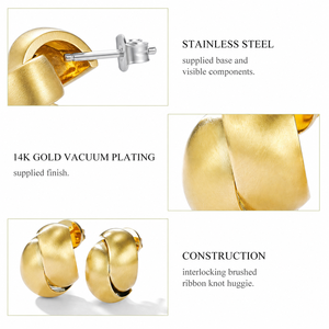 Pendientes Geométricos con Baño de Oro, Aleación, Diseño Clásico Unisex - Product Image 4