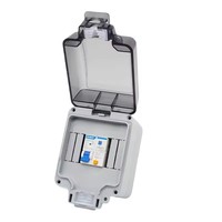 Boîtier de jonction extérieur carré en aluminium gris IP66 étanche à la poussière, avec interrupteur et prise simple, couvercle de prise GB