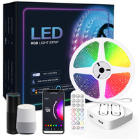Guirlandes lumineuses LED RGB intelligentes 12V WiFi, contrôle vocal via application, synchronisation musicale, 5050 USB, adhésives, PVC, étanches