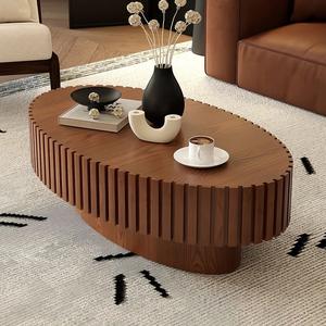 Home Móveis Mesa De Café Mesa De Chá De Madeira Em Forma De Azeitona Para Sala De Estar - Product Image 2