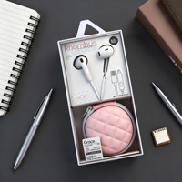 Écouteurs filaires Type-C avec sac portable, écouteurs de sport et de musique à motif de dessin animé