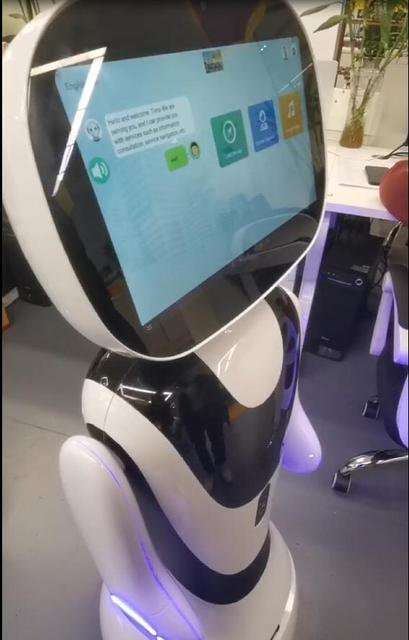 Commercial Robot AI Intelligent Visitor Autonomous Reception Bank Business Consultation Smart Robot With Big Screen for Greeting