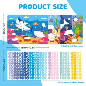 Cadeaux d'anniversaire pour garçons et filles, kits d'autocollants créatifs sans désordre pour les tout-petits de 3 à 7 ans, kit d'activités créatives DIY, kit d'art par points pour enfants - Product Image 6