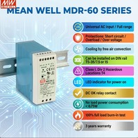 Alimentation électrique AC-DC DIN industrielle MEAN WELL MDR-60-48 60W 48V 1.25A 85-264VAC Garantie de 3 ans 87% d'efficacité