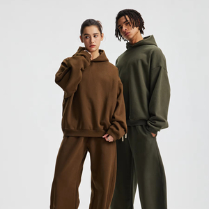 Sudadera con Capucha Térmica de Algodón 100% de 430G para Hombre, Color Sólido, Talla Grande, Cálida, Otoño Invierno, Venta al Por Mayor, Personalizable - Product Image 2