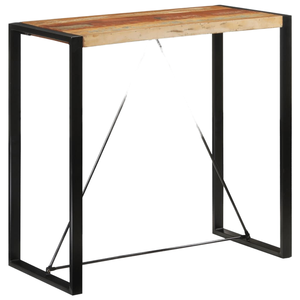 Wholesale Industrial Reclaimed Wood Bar <b>Table</b> Black Metal Frame High Dining <b>Pub</b> <b>Table</b> for Cafe Restaurant - Product Image 1