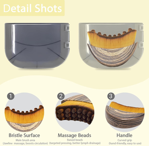 Cepillo de Masaje Facial Curvo para Drenaje Linfático, con Cerdas Naturales Suaves, para Masaje en Seco - Product Image 4