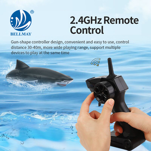 Bemay ของเล่น 2.4GHz 2 IN 1 รีโมทคอนโทรลฉลามกันน้ํา, เรือความเร็วสูง RC เรือสําหรับเด็ก - Product Image 4
