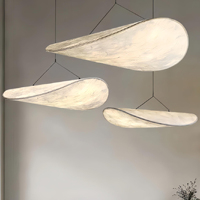 Lustre en soie Wabi Sabi en forme de nuage, luminaire suspendu organique fait main avec abat-jour en tissu pour salon, chambre à coucher, maison