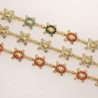 JML Fabricant chinois Vente en gros Design classique Bracelet tortue tricolore pour enfants Bracelets tendance laminés en or 14K