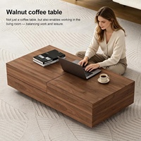 Table basse moderne extensible et convertible avec grand rangement et surface facile à nettoyer pour salon