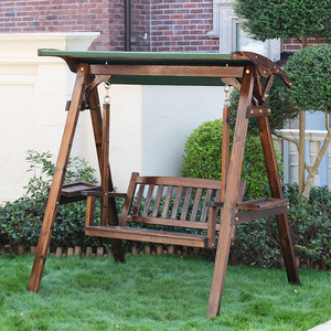Balançoire personnalisée avec cadre en <span class=keywords><strong>bois</strong></span> de pin et chaînes suspendues pour le jardin et la cour - Product Image 6