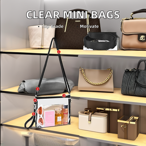 Kamcity Women's Fashionable <strong>Small</strong> Mini Crossbody Bag <strong>Black</strong> Transparent Purses <strong>Handbags</strong> Portable Lady Style with Nylon Lining - Product Image 6