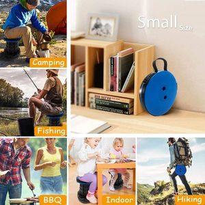Tabouret pliant télescopique portable en plastique léger pour le voyage, la file d'attente, le camping en extérieur et la pêche, avec sac de transport - Product Image 3