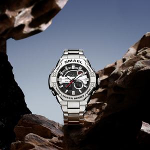 Nouveauté SMAEL 8090 Montres pour Hommes Analogiques et Numériques, Montre Dorée Business, Montre en Acier Inoxydable - Product Image 5