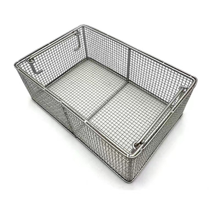 Đấm khử trùng Giỏ thép không gỉ lưu trữ container cho siêu thị tủ lạnh & thực phẩm Bộ đồ ăn vật liệu kim loại - Product Image 5