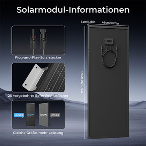 Paneles Solares Residenciales Tipo N, Totalmente Negros, en Stock, 150w 180w 200w 250w, Paneles Solares de Vidrio en Stock - Product Image 2