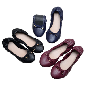 Comode <span class=keywords><strong>Ballerine</strong></span> Pieghevoli da <span class=keywords><strong>Donna</strong></span> con Suola Morbida e Punta Rotonda, Scarpe Basse Portatili da Viaggio con Fiocco, Mocassini Slip-on Eleganti - Product Image 1
