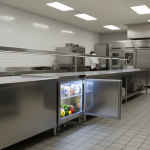 Réfrigérateur commercial sous comptoir 7,4 pieds cubes en acier inoxydable, porte simple, refroidissement par ventilateur, équipement de cuisine professionnel - Product Image 2