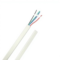 Câble plat gris-blanc 24AWG5C, flexible, en cuivre étamé, isolé en PVC, 300V, pour éclairage LED et câblage interne