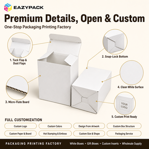 Scatole Personalizzate Pronte all'Uso, Scatole Postali a Doppio Chiusura, Scatole Regalo in Cartone Ondulato Bianco per Vendita al Dettaglio di Articoli Quotidiani - Product Image 2