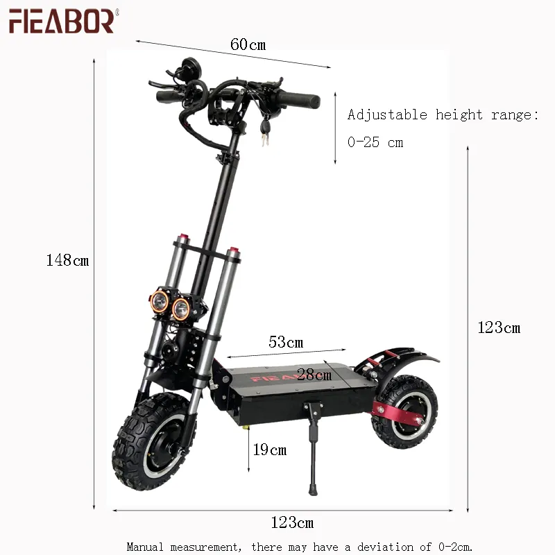 Adulto scooter elettrico può essere aggiornato a 90 km/h singolo e doppio azionamento commutazione libero