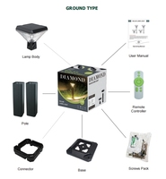 Nouvelle lumière de pelouse extérieure moderne 3 couleurs en 1 lampe solaire commutable avec télécommande pour projet de jardin paysager