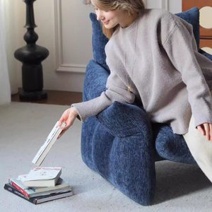 Canapé minimaliste moderne à une place avec <span class=keywords><strong>fauteuil</strong></span> en tissu chenille bleu, canapé design pour la maison - Product Image 3